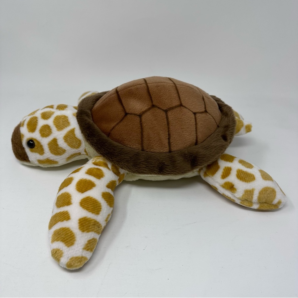 Wild Republic 2013 Sea Turtle Plush 13" Yellow Tan Brown Shell - Picture 2 of 9